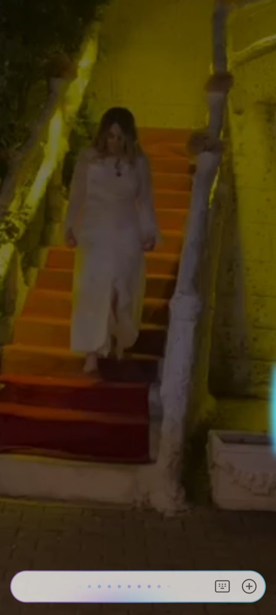 Uzun Beyaz dantelli Abiye Elbise - Görsel 2