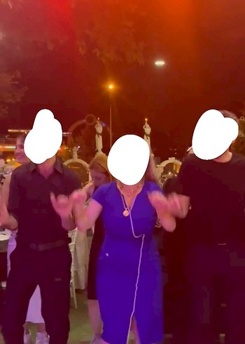 Lacivert Midi Notch Yaka Elbise - Görsel 2