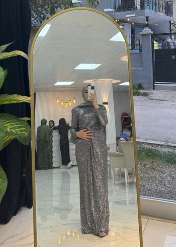 pulpayet Gri Uzun Abiye Elbise - Görsel 2