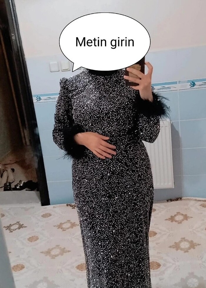 Taşlı dar abiye - Görsel 2