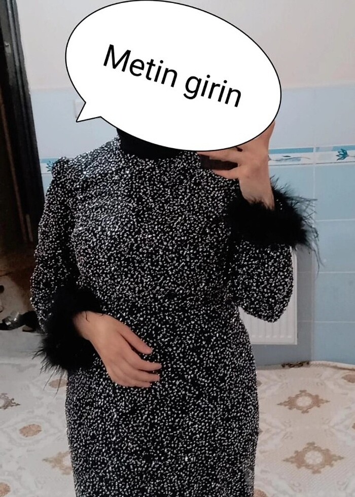 Taşlı dar abiye - Görsel 3