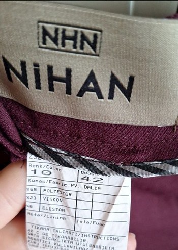 Nihan Bordo Düğmeli Midi Kumaş Kadın Pantolon