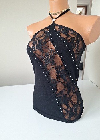 Siyah Dantel Detaylı Straplez Büstiyer - Görsel 2