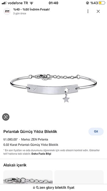 Zen pırlantalı bileklik