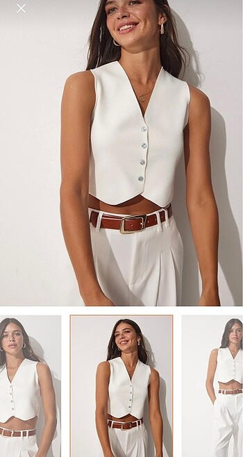 Triko crop yelek