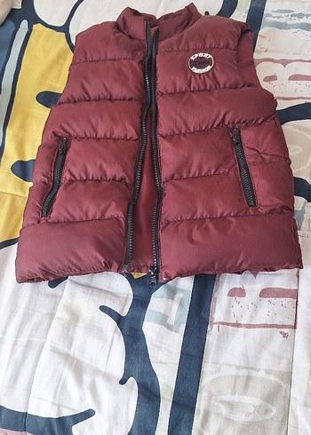 5 Yaş Beden Bordo Erkek Çocuk Fermuarlı Yelek