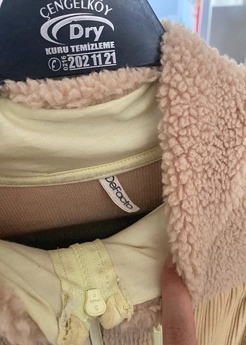 xs Beden Kadın Kahverengi Peluş Fermuarlı Ceket