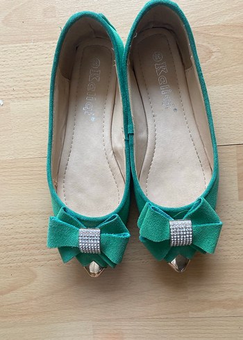 Yeşil süet fiyonklu babet - Görsel 9