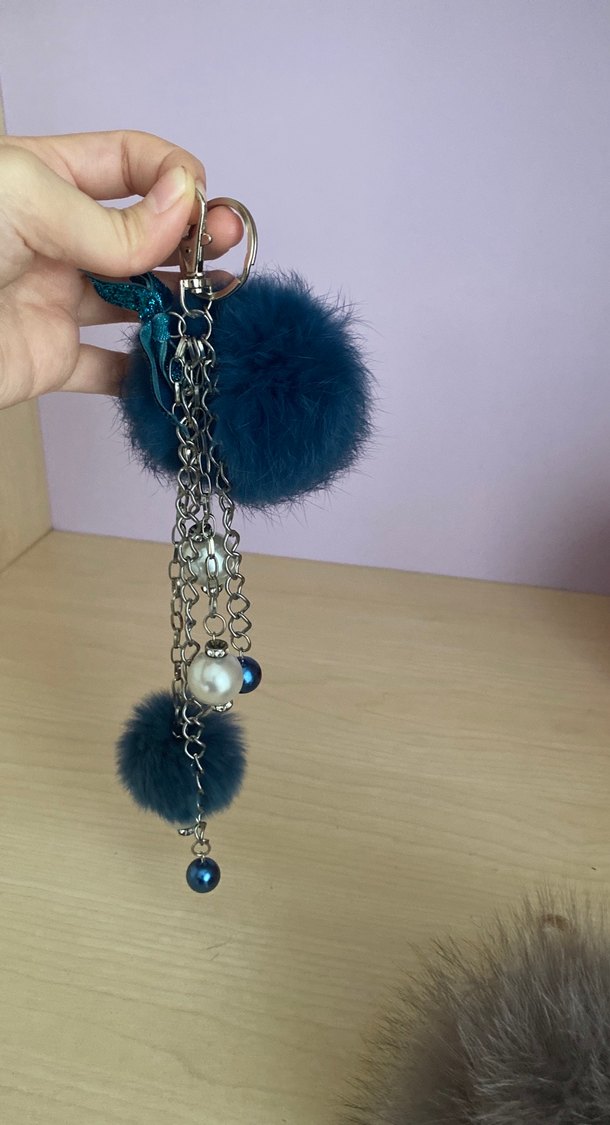 3 lü Tüylü Anahtarlık - Görsel 2