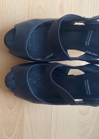 Siyah Kemerli Strappy Topuklu Ayakkabı - Görsel 6