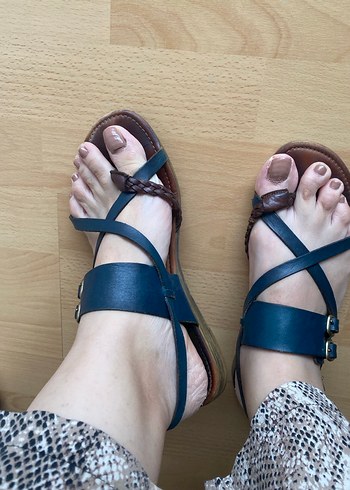 Kahverengi Bohem Sandalet - Görsel 2