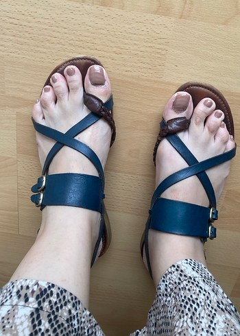 Kahverengi Bohem Sandalet - Görsel 3