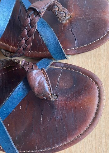 Kahverengi Bohem Sandalet - Görsel 13