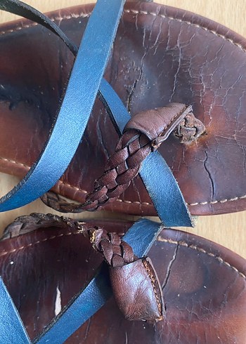 Kahverengi Bohem Sandalet - Görsel 10