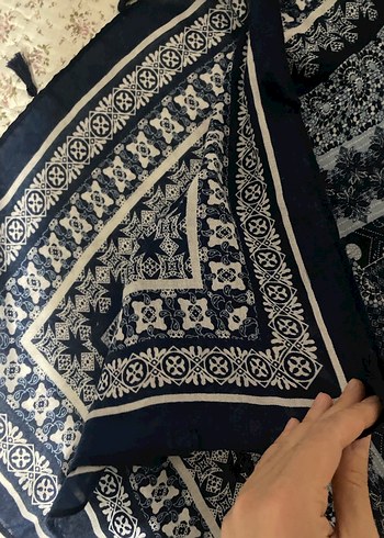 Lacivert Bohem Kadın Şal - Görsel 3