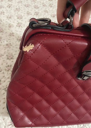 Bordo Deri Kadın El Çantası - Görsel 3