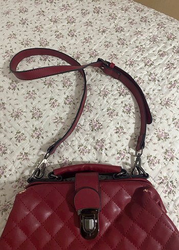 Bordo Deri Kadın El Çantası - Görsel 6