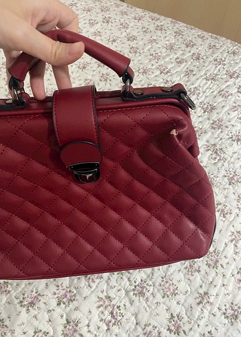 Bordo Deri Kadın El Çantası - Görsel 2