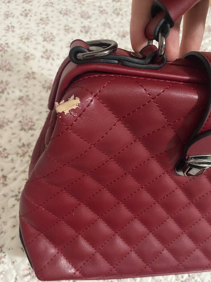 Bordo Deri Kadın El Çantası - Görsel 3