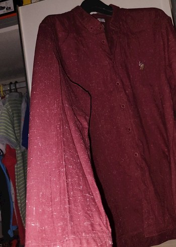 U.S Polo Assn. Bordo Pamuklu Uzun Kollu kışlık Gömlek