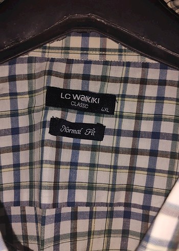 LC Waikiki Erkek Beyaz Pamuklu Uzun Kollu Kareli Gömlek 4xl