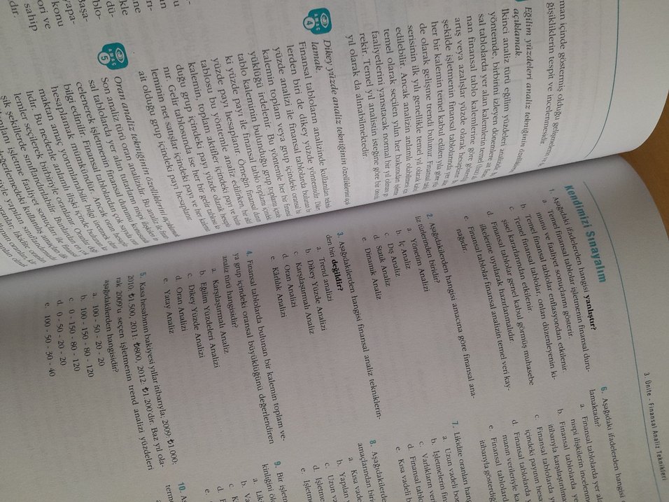 Finansal Tablolar Analizi Kitabı Aöf - Görsel 5