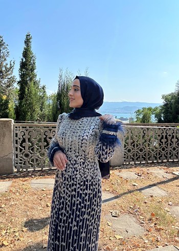 Koyu Gri Bohem Uzun Kollu Kadın Elbise