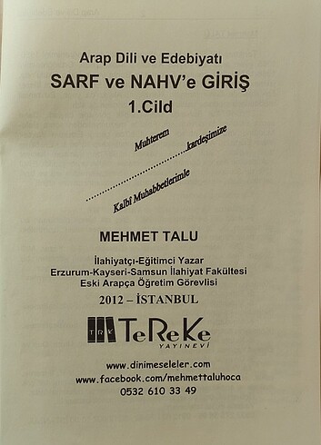  Sarf ve Nahve Giriş - Mehmet TALU