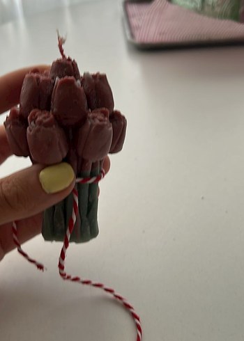 Diğer Bordo Renkli Buket Şekilli Mum
