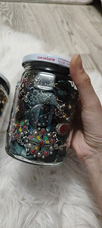 Beden çeşitli Renk Bohem vintage fairycore tarz takı kavanozu