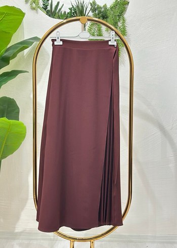 Bordo Kadın Pilili Uzun Takım Elbise - Görsel 2