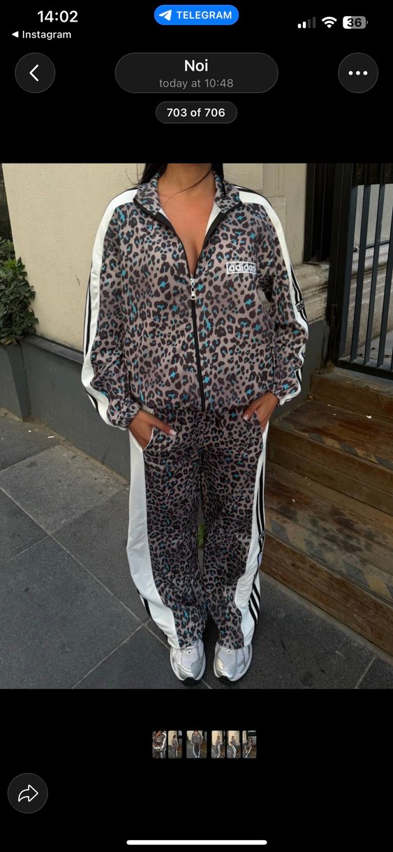 Leopar Desenli Adidas Spor Takım — görsel 3/4