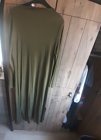 xl Beden Penye uzun yeşil ceket 
