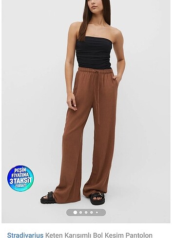 Stradivarius keten pantolon