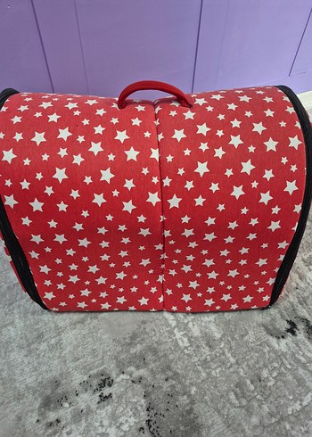 Kırmızı Yıldız Desenli Evcil Hayvan  Evi - Görsel 3