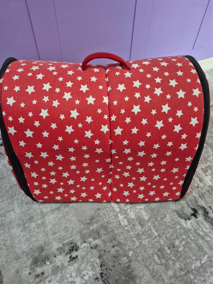 Kırmızı Yıldız Desenli Evcil Hayvan  Evi - Görsel 3