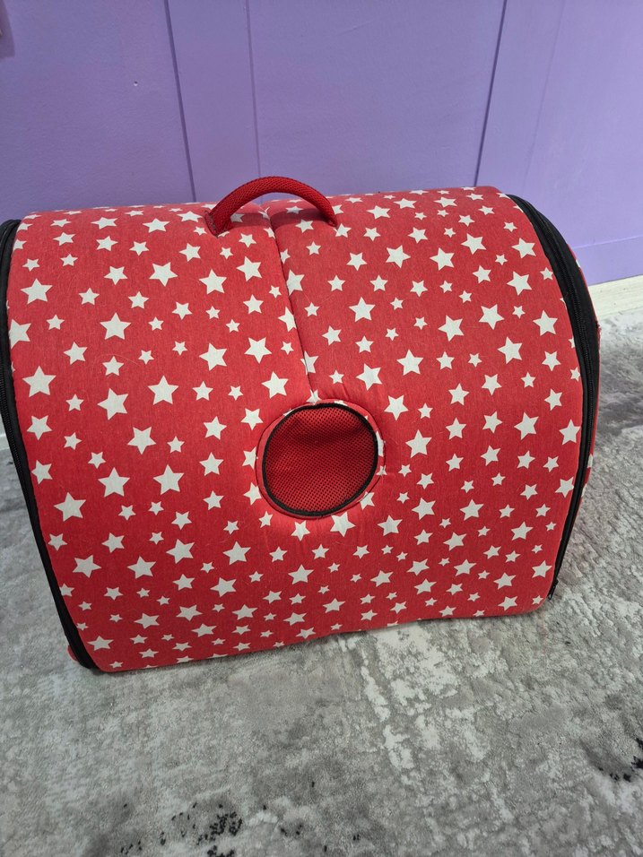 Kırmızı Yıldız Desenli Evcil Hayvan  Evi - Görsel 2