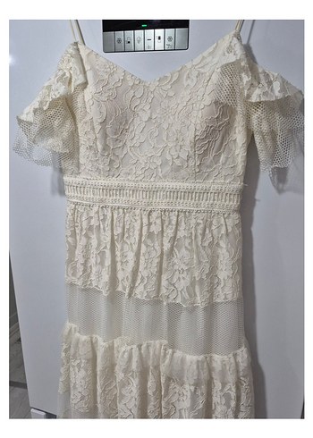 Dantel Detaylı Midi Elbise - Görsel 2