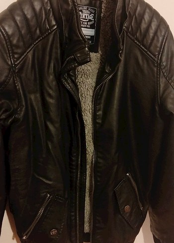 Çocuk Deri Mont - Görsel 4