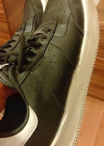 Siyah Bağcıklı Kadın Spor Ayakkabı - Görsel 5