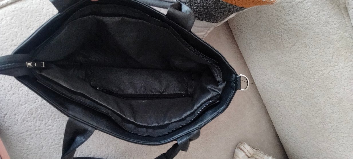 Siyah Deri Fermuarlı Kadın Çanta - Görsel 5