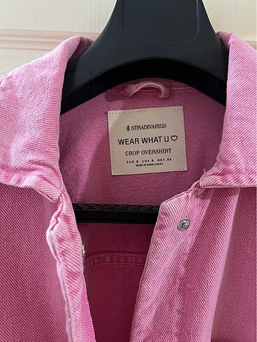 Stradivarius STRADİVARİUS PEMBE KOT CEKET