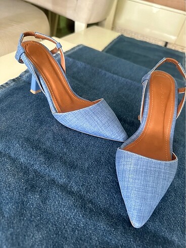 37 Beden mavi Renk Jean Görünümlü stiletto