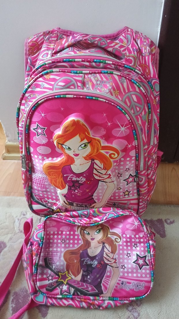 Pembe Çocuk Okul Çantası ve Kalemlik - Görsel 2