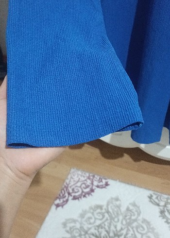 Kadın Mavi Uzun Kollu Keten Tunik takim - Görsel 7