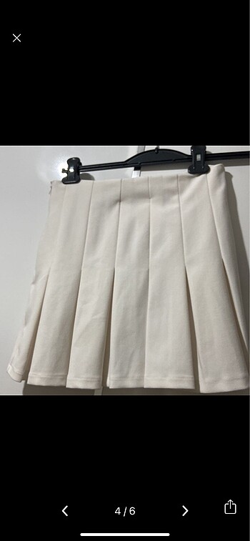 Pilise Beyaz Mini Etek - Görsel 3