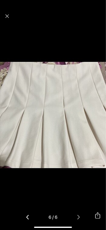 Pilise Beyaz Mini Etek - Görsel 5