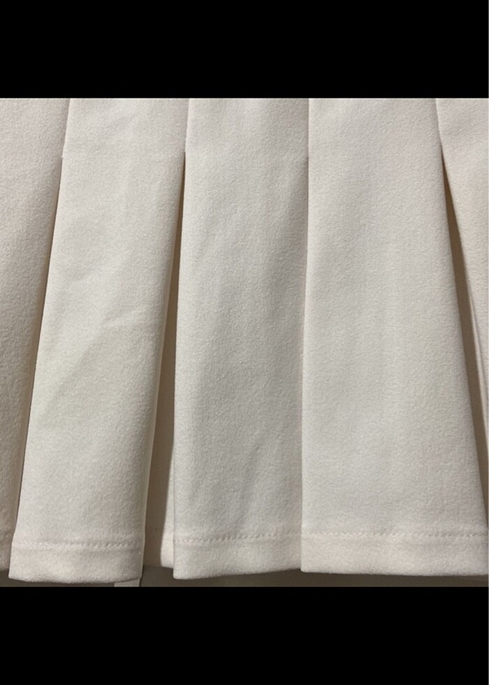 Pilise Beyaz Mini Etek - Görsel 4