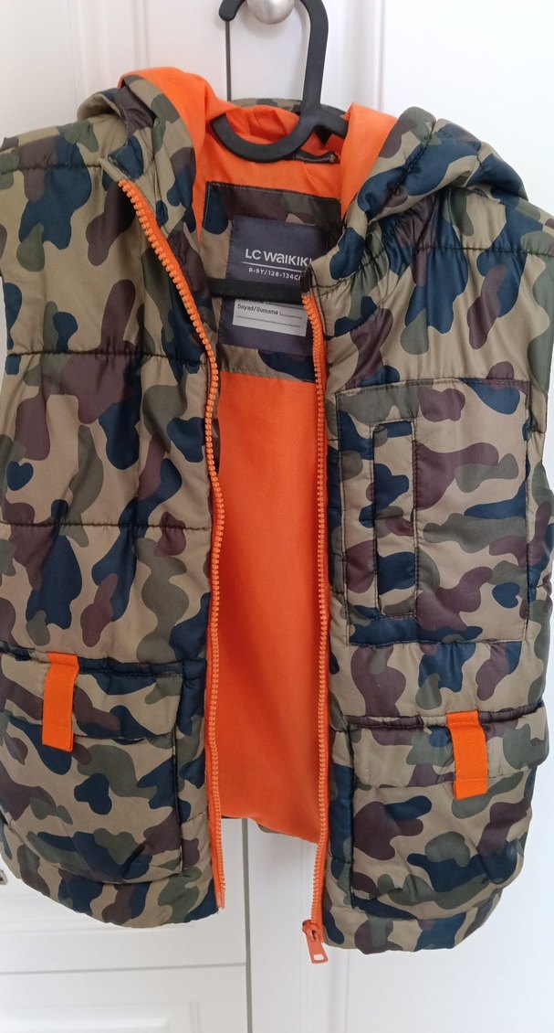 Erkek Çocuk Kamuflaj Fermuarlı Kapüşonlu Yelek - Görsel 3