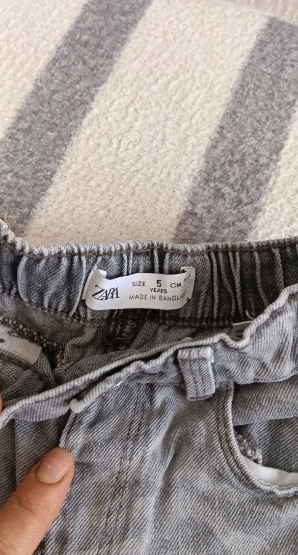 Gri Zebra Desenli Erkek Çocuk Kot Pantolon - Görsel 4